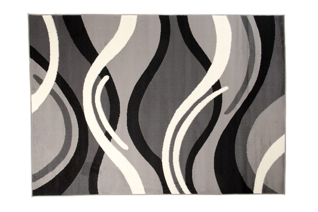 Tapis Dream Gris Foncé Crème Géométrique Vagues