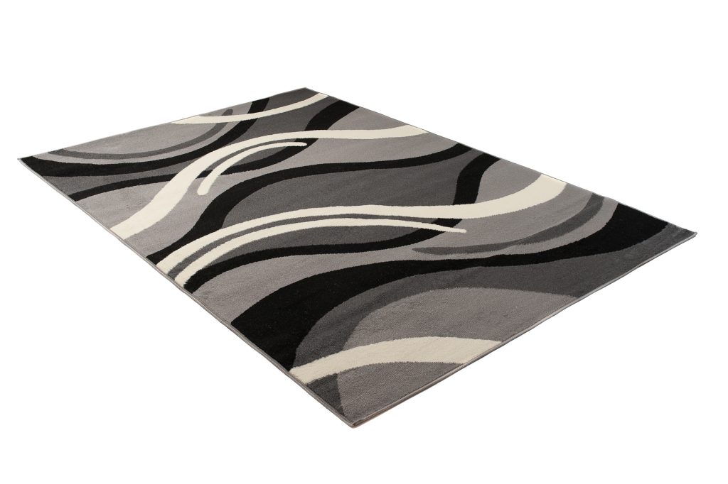 Tapis Dream Gris Foncé Crème Géométrique Vagues