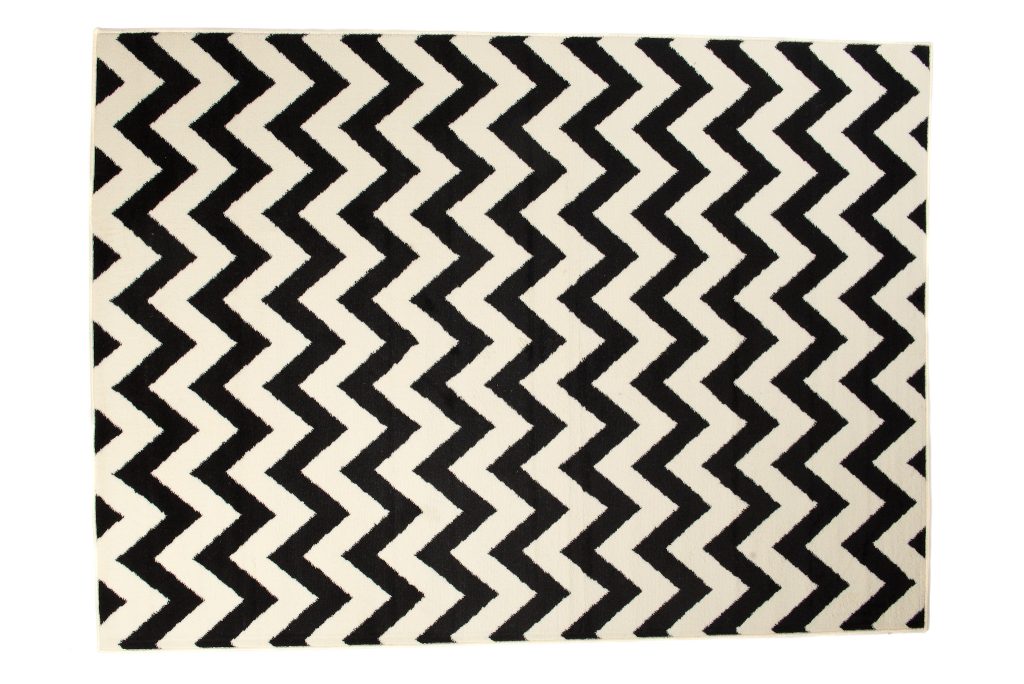 Tapis Dream Noir Crème Géométrique Zigzag