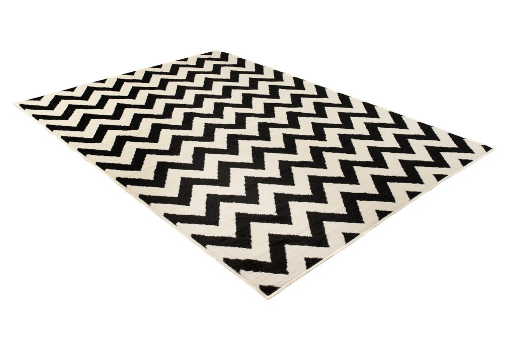 Tapis Dream Noir Crème Géométrique Zigzag