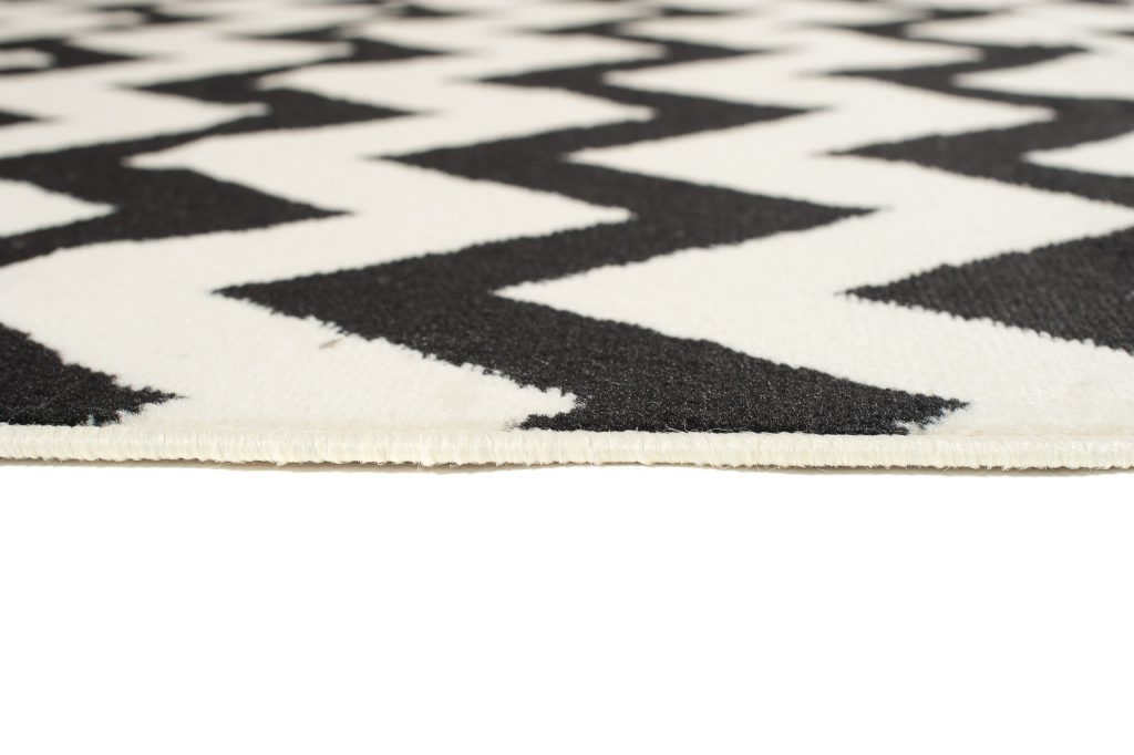 Tapis Dream Noir Crème Géométrique Zigzag