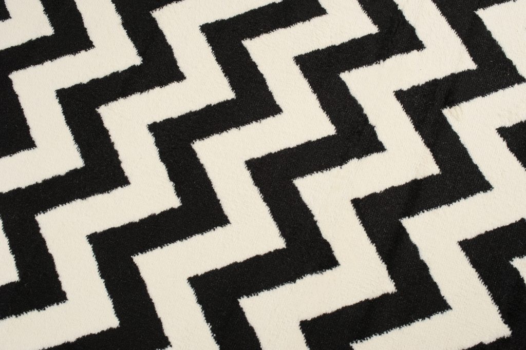 Tapis Dream Noir Crème Géométrique Zigzag