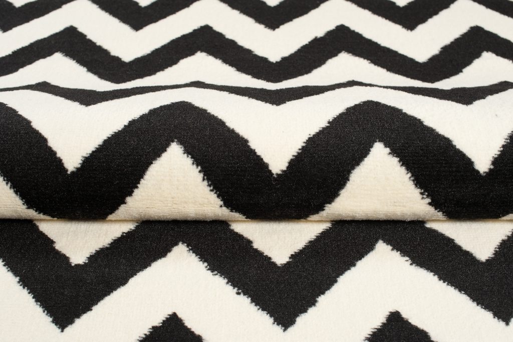 Tapis Dream Noir Crème Géométrique Zigzag