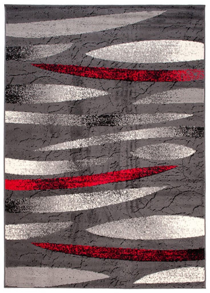 Tapis Dream Moderne Gris Rouge Lignes