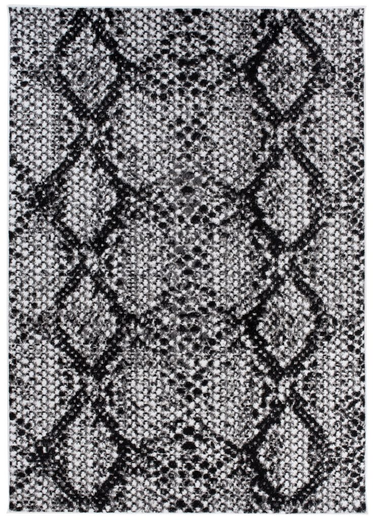 DREAM Tapis Moderne Serpent Moucheté Blanc Noir Fin