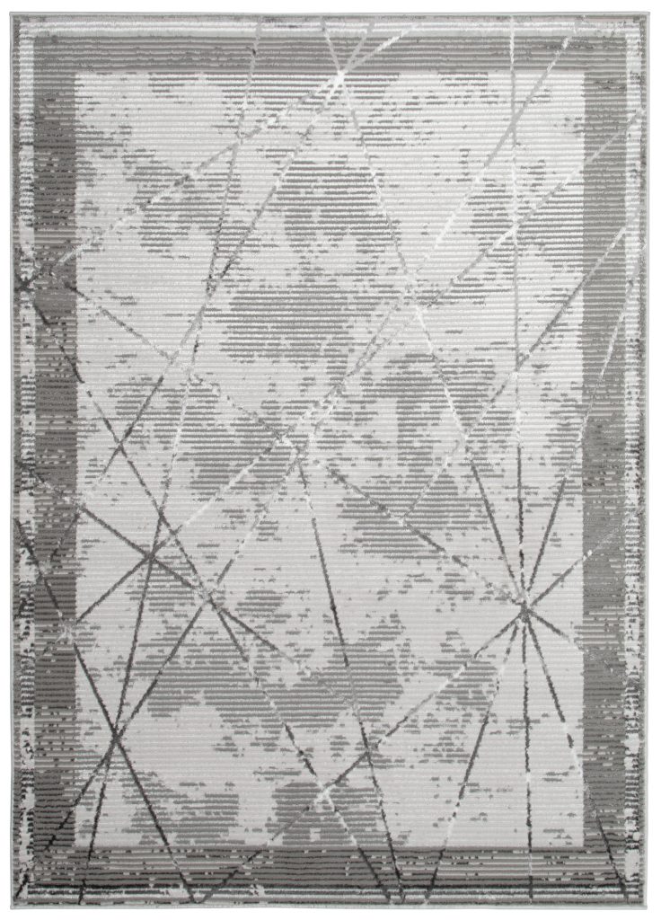 Tapis Crystal Gris Géométrique Effet 3D