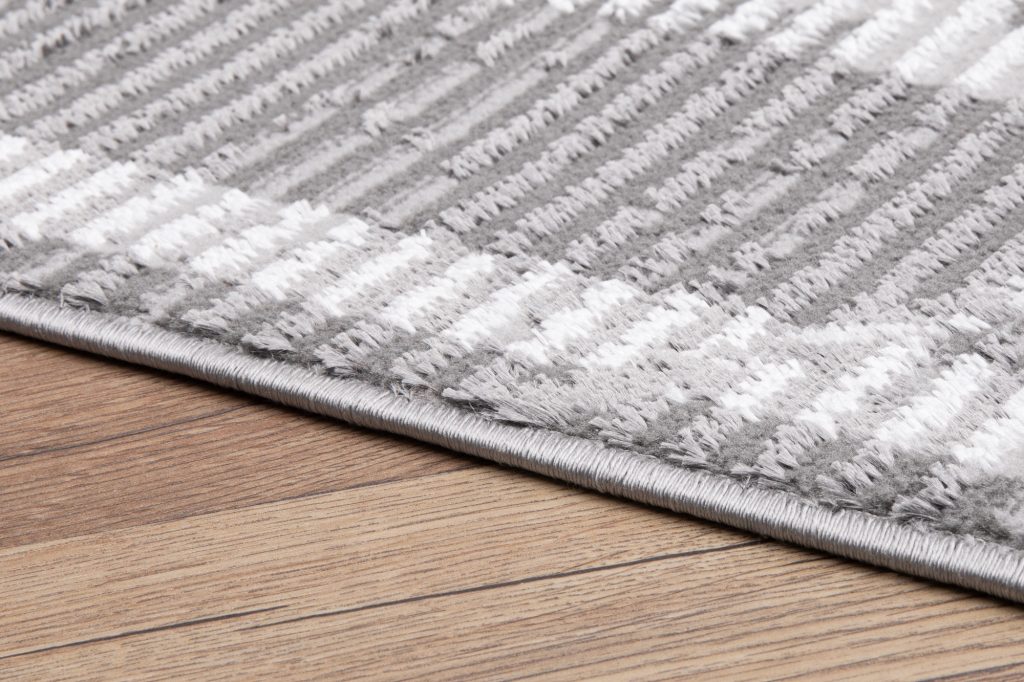Tapis Crystal Gris Géométrique Effet 3D