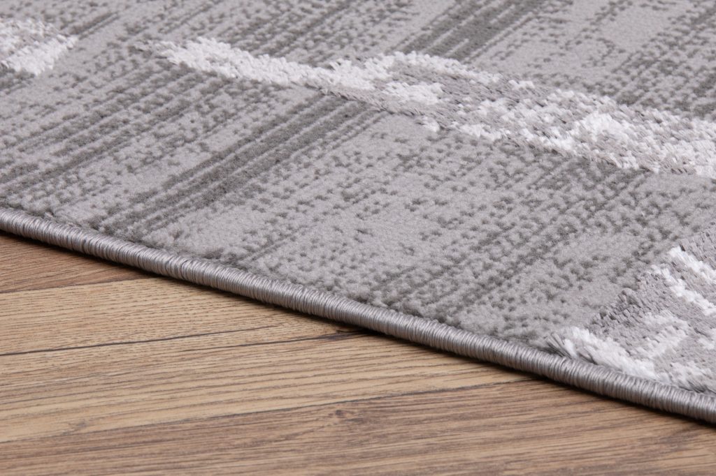 Tapis Crystal Gris Rayé Abstrait Effet 3D