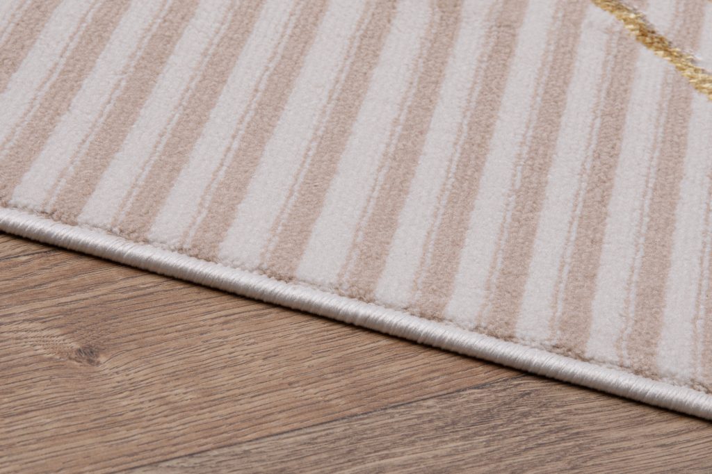 Tapis Crystal Or Beige Zigzag Géométrique Effet 3D