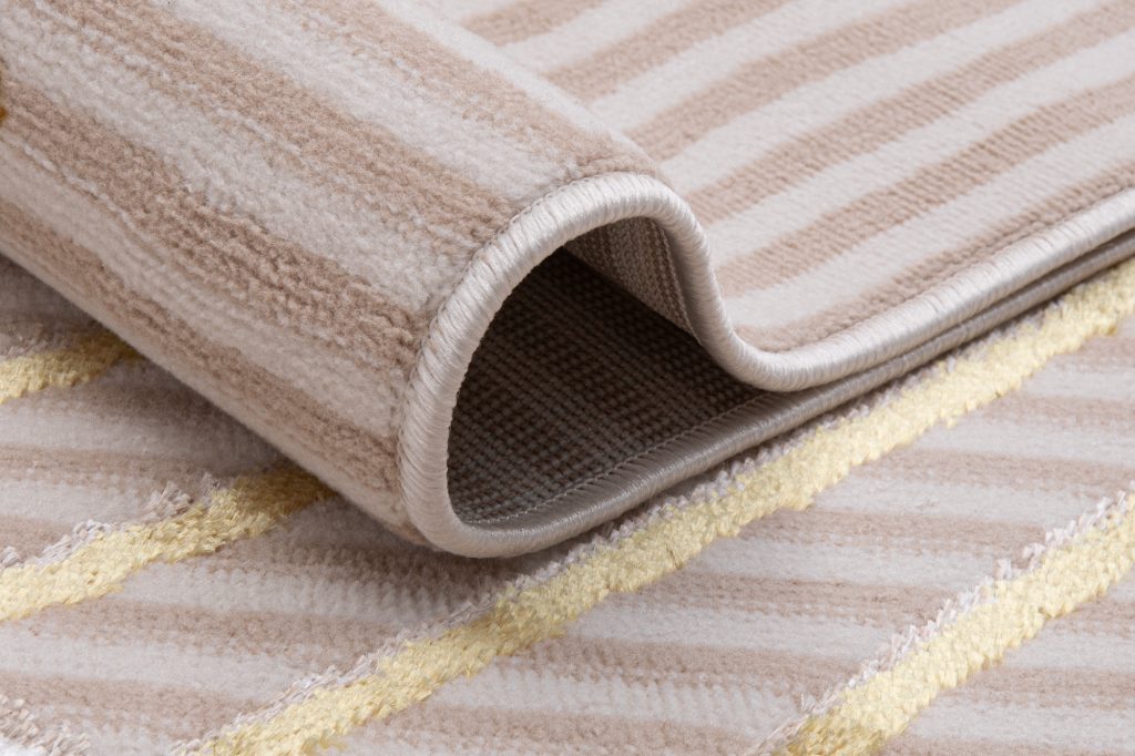 Tapis Crystal Or Beige Zigzag Géométrique Effet 3D