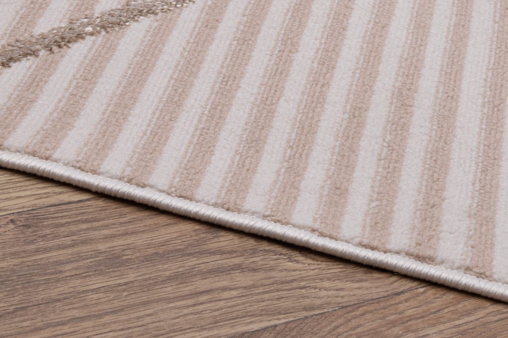 Tapis Crystal Beige Marron Zigzag Géométrique Effet 3D