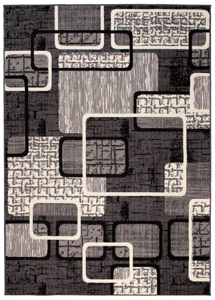 Tapis Dream Gris Noir Géométrique Rectangles