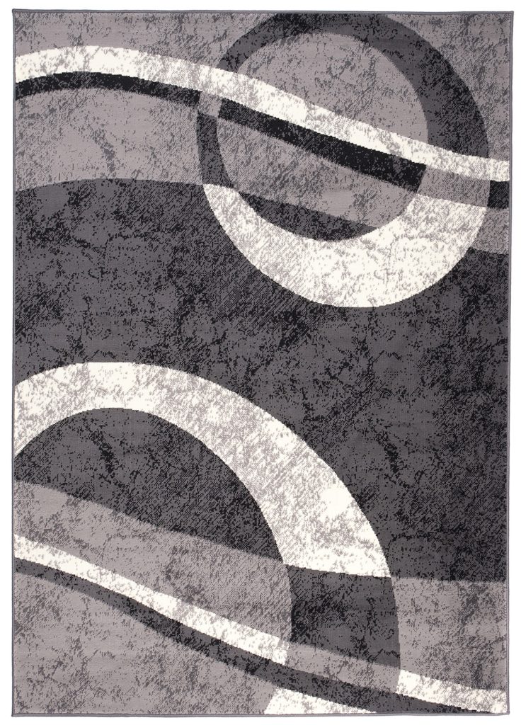 Tapis Dream Géométrique Gris Foncé Cercles