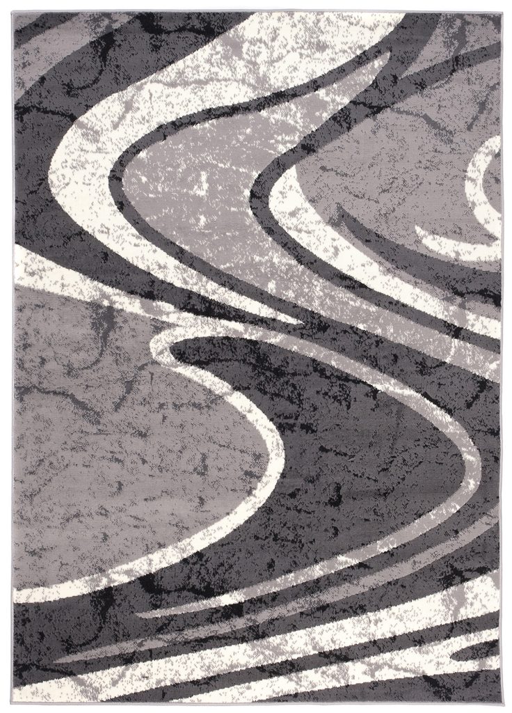 Tapis Dream Abstrait Gris Vagues Larges
