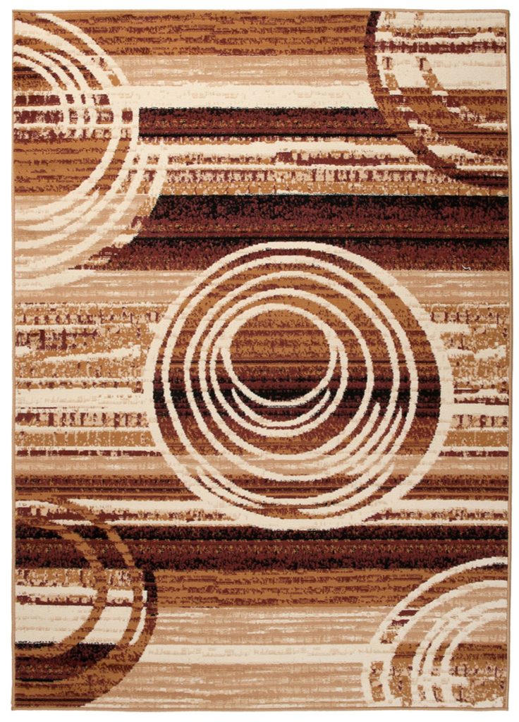 Tapis Dream Abstrait Beige Marron Cercles