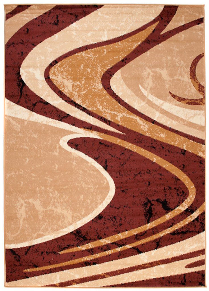 Tapis Dream Abstrait Marron Beige Vagues
