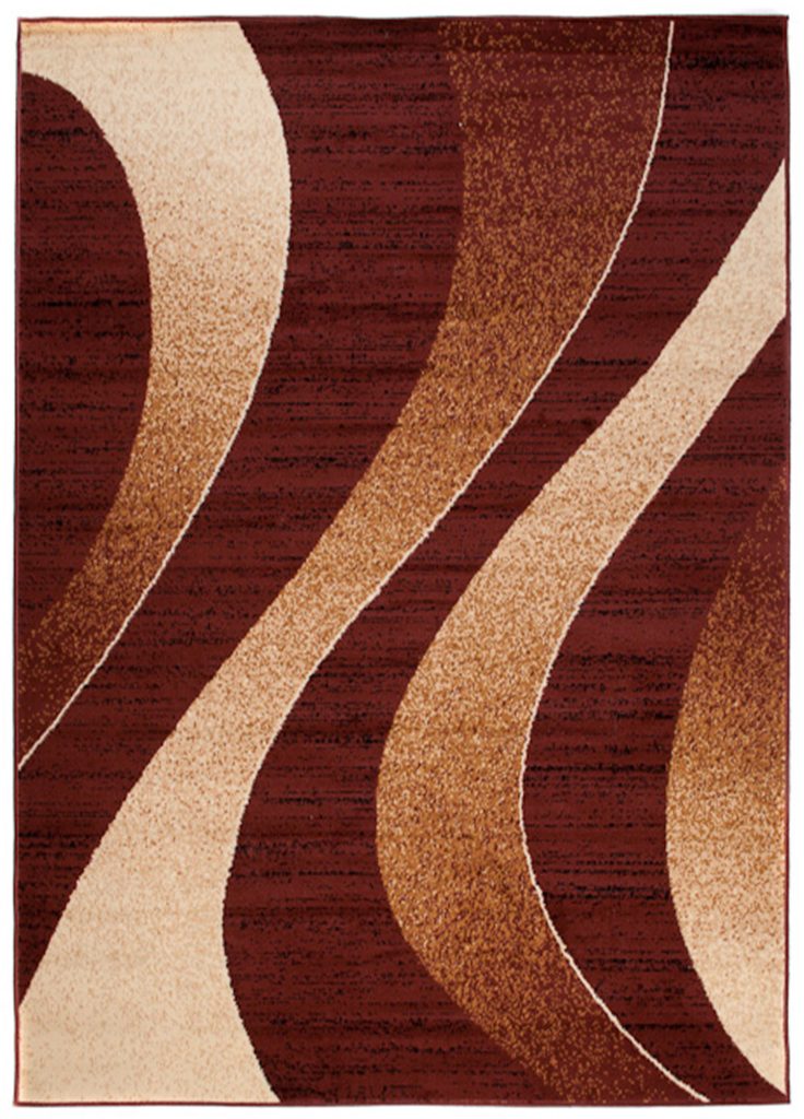 Tapis Dream Moderne Marron Foncé Crème Vagues
