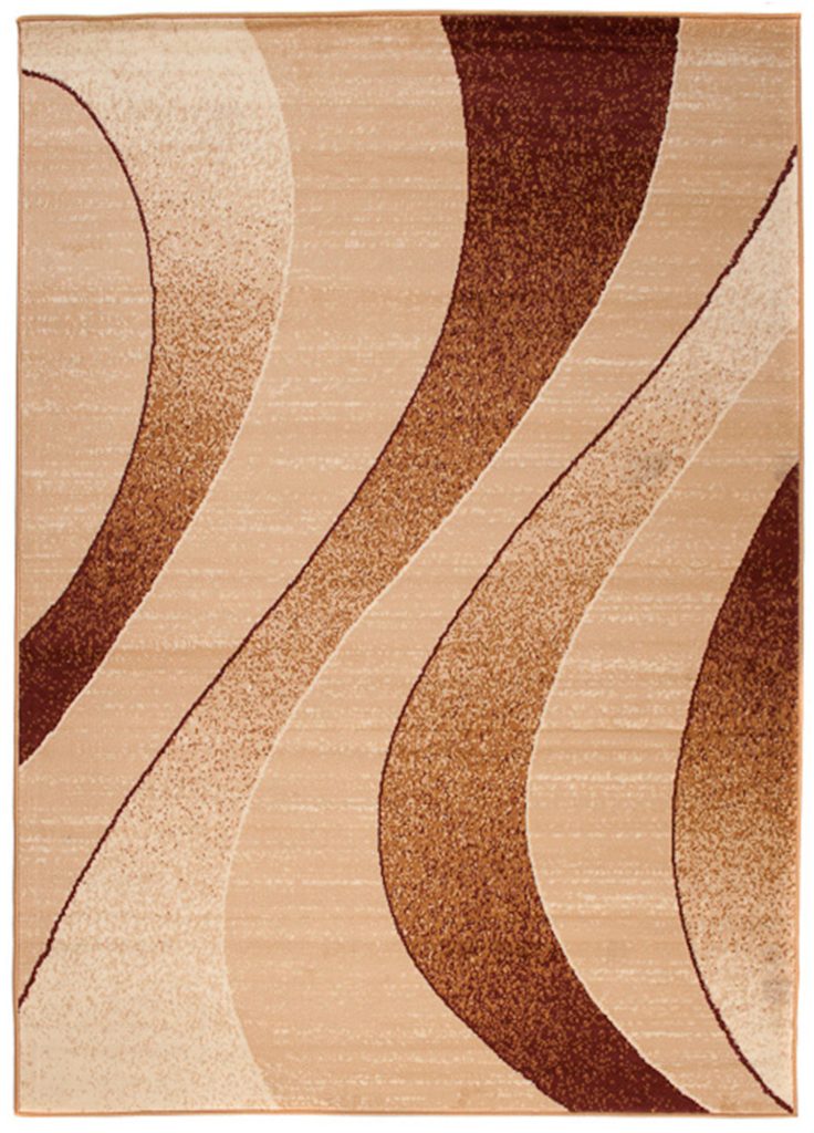 Tapis Dream Moderne Marron Clair Beige Vagues