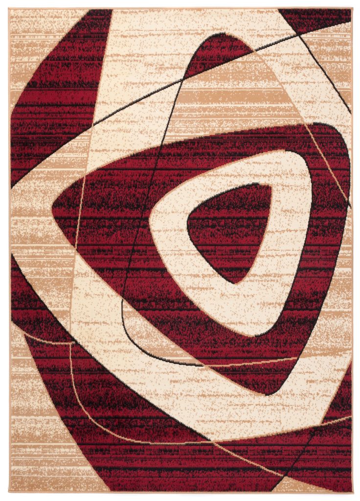 Tapis Dream Géométrique Crème Rouge Foncé Triangles
