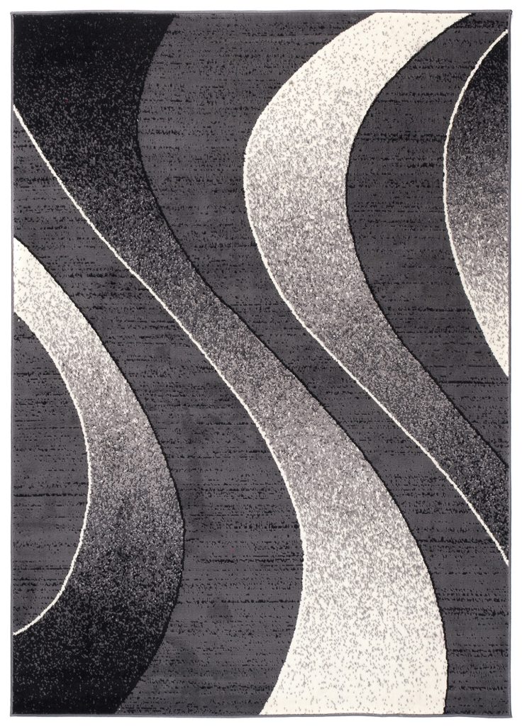 Tapis Dream Moderne Gris Foncé Vagues