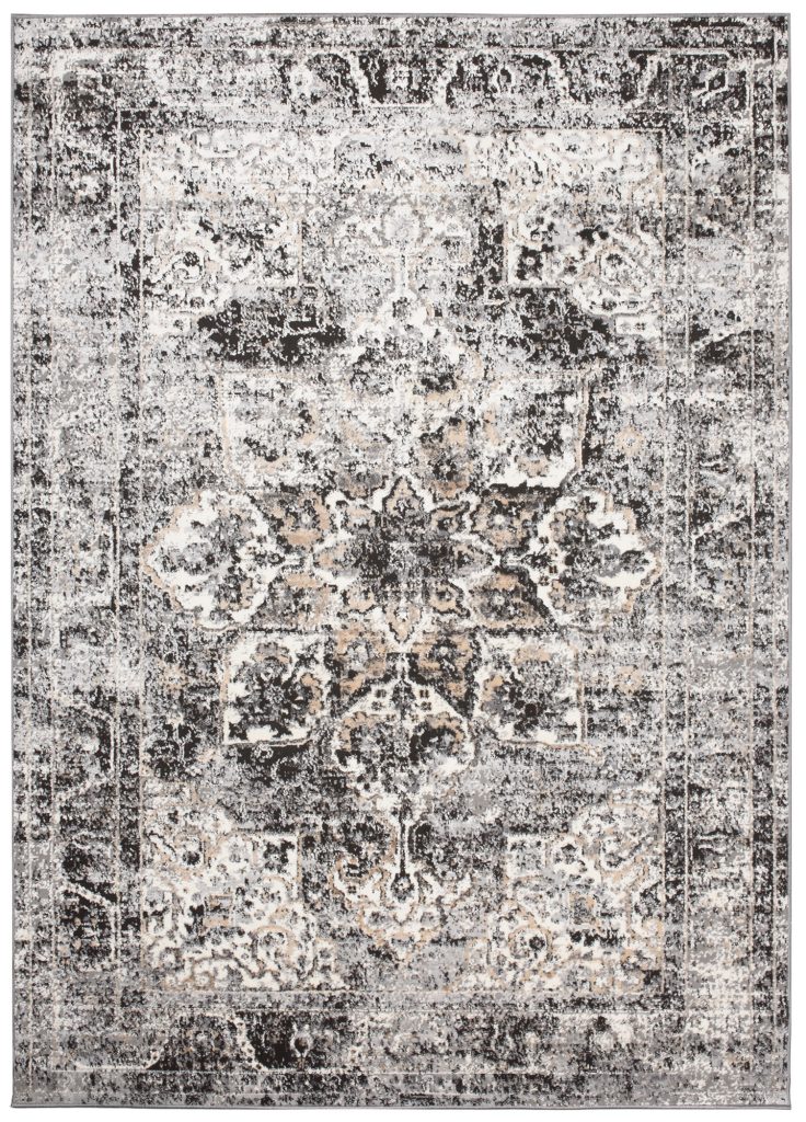 Tapis Valley Gris Foncé Vintage Rosace