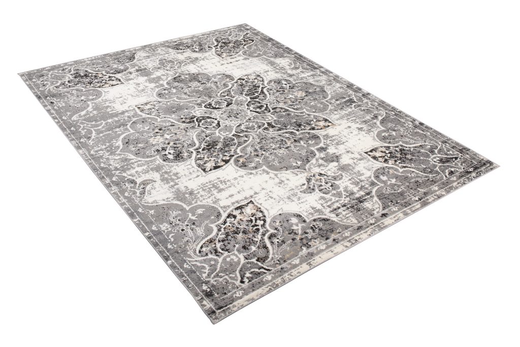 Tapis Valley Gris Vintage Floral Rosace