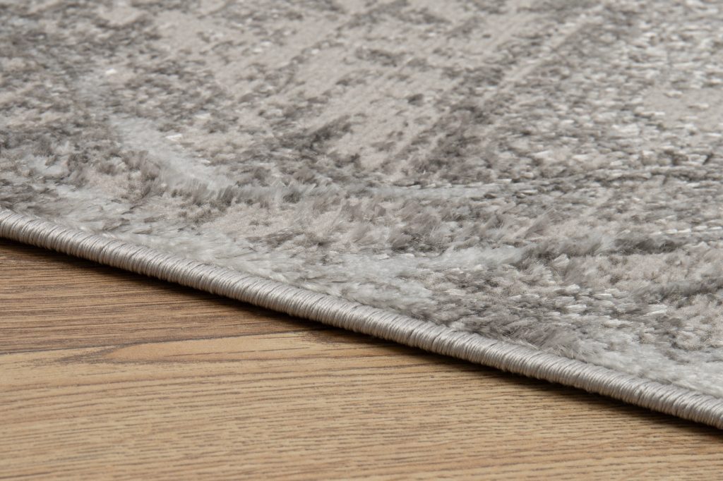 Tapis Crystal Gris Clair Moucheté Lignes Effet 3D
