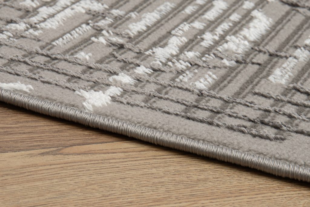 Tapis Crystal Gris Vintage Losanges Effet 3D