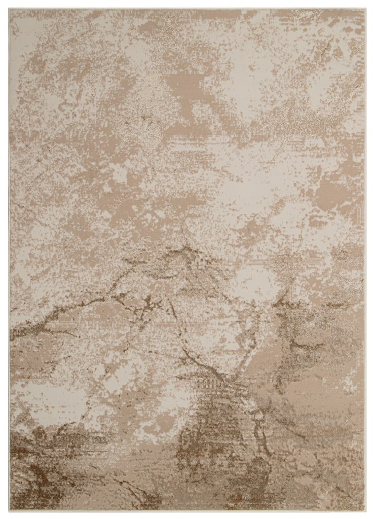 Tapis Crystal Marron Beige Marbre Effet 3D