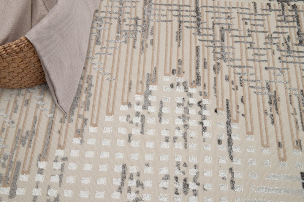 Tapis Crystal Gris Clair Vintage Losanges Effet 3D