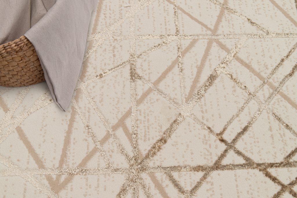Tapis Crystal Beige Marron Abstrait Lignes Effet 3D