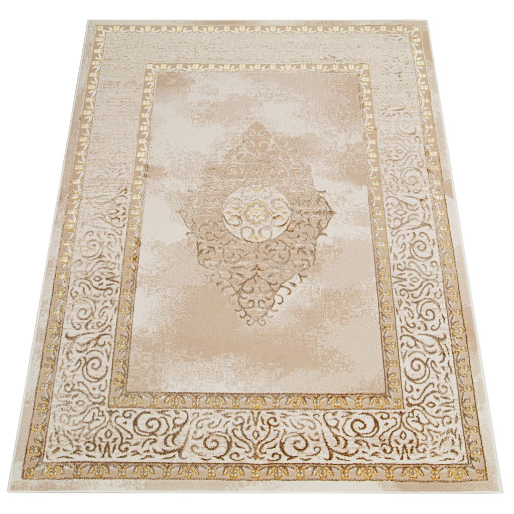 Tapis Ares Or Marron Beige Rosace