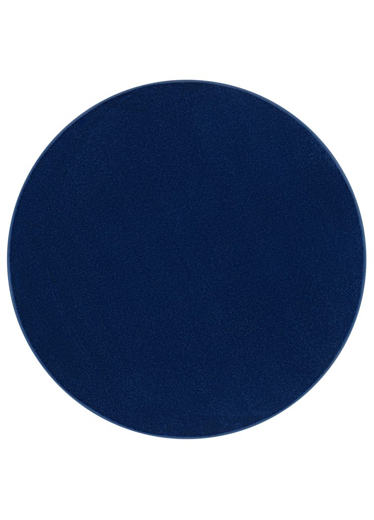 Tapis Mono Rond Intérieur Extérieur Bleu Marine