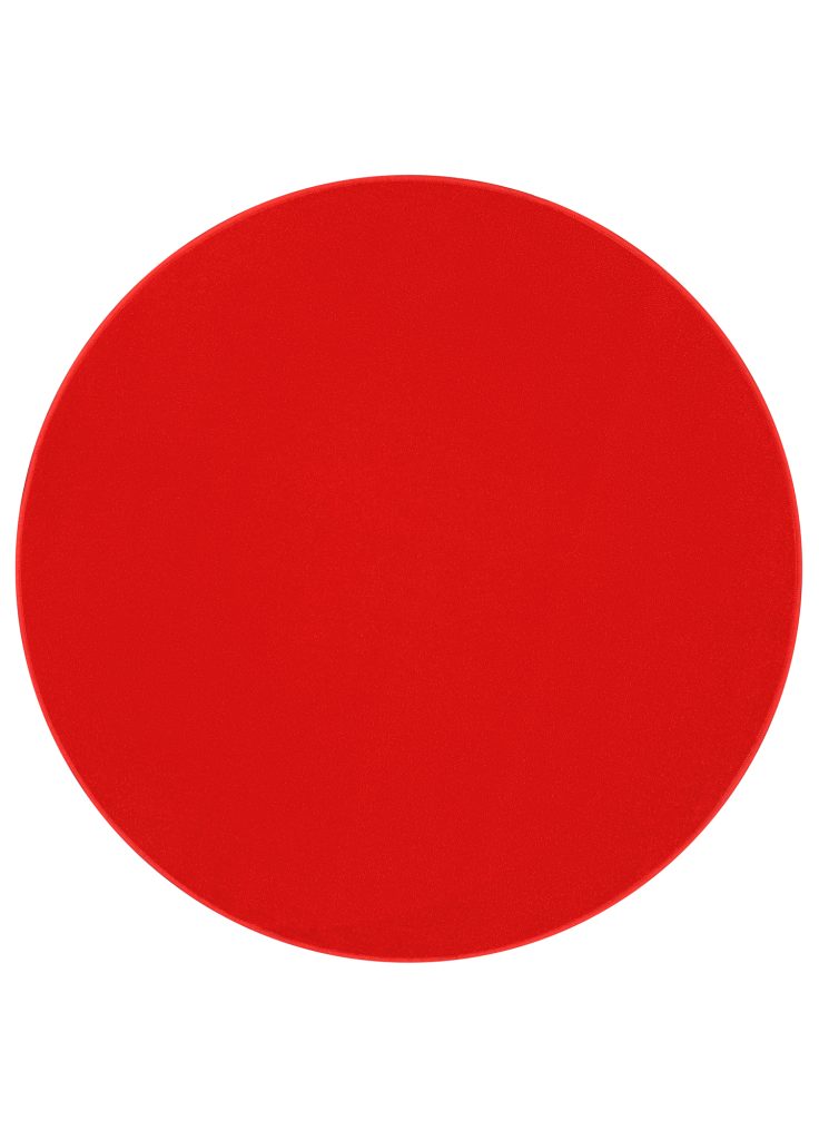 Tapis Mono Rond Intérieur Extérieur Rouge