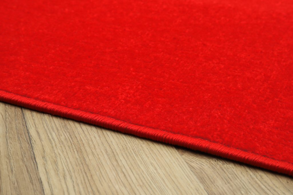 Tapis Mono Rond Intérieur Extérieur Rouge