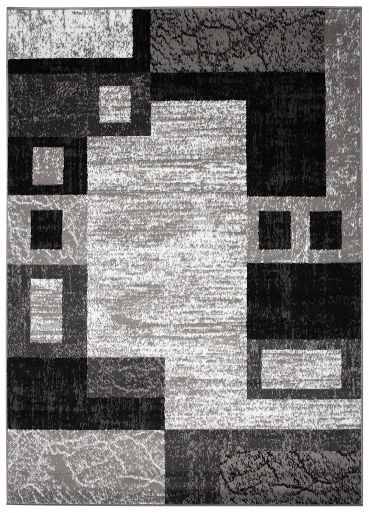 Tapis Dream Géométrique Gris Noir Rectangles
