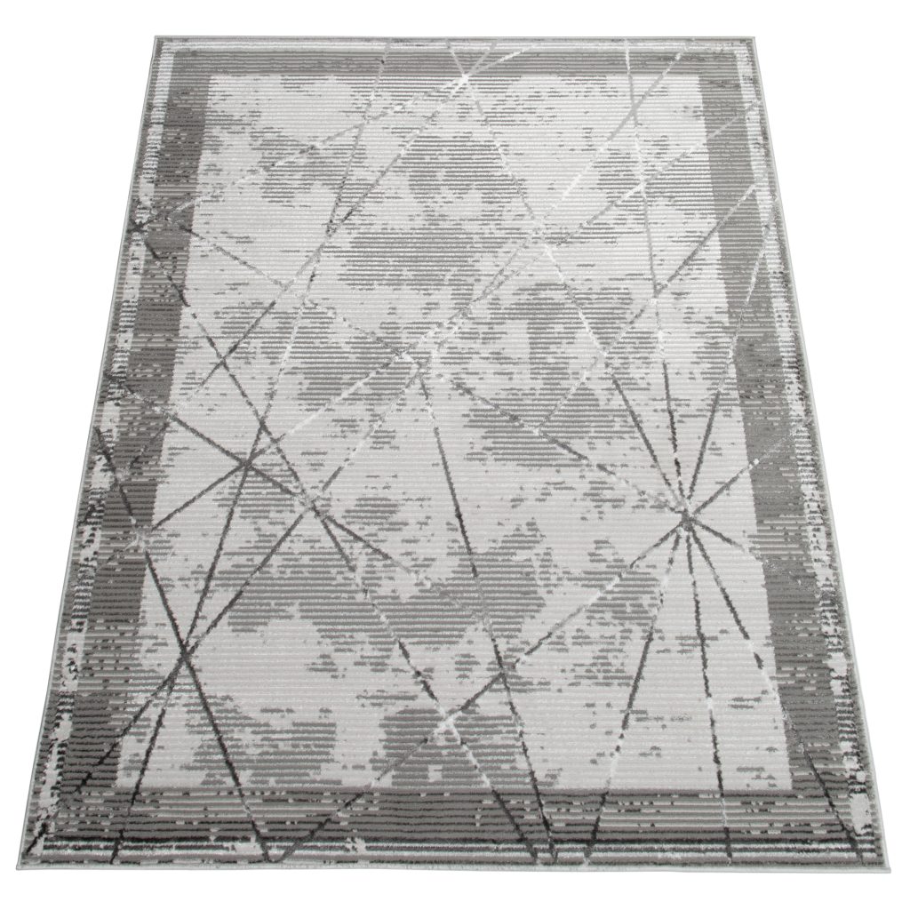 Tapis Crystal Gris Géométrique Effet 3D