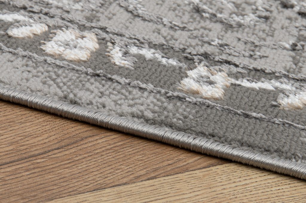 Tapis Ares Gris Rosace Bordure Vintage