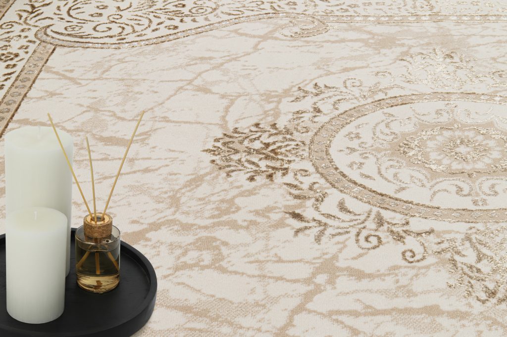 Tapis Ares Marron Beige Traditionnel Rosace