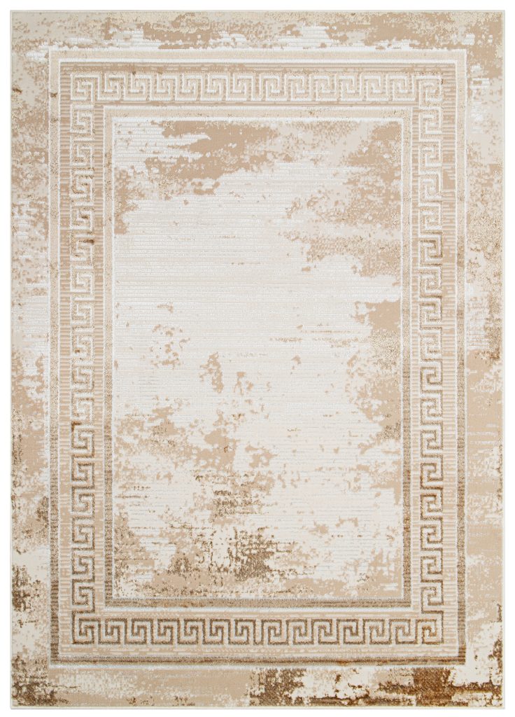 Tapis Ares Marron Bordure Moucheté Vintage