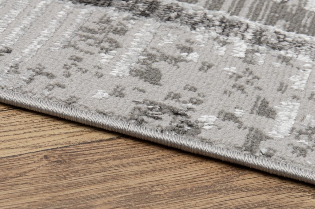 Tapis Ares Gris Bordure Moucheté Vintage