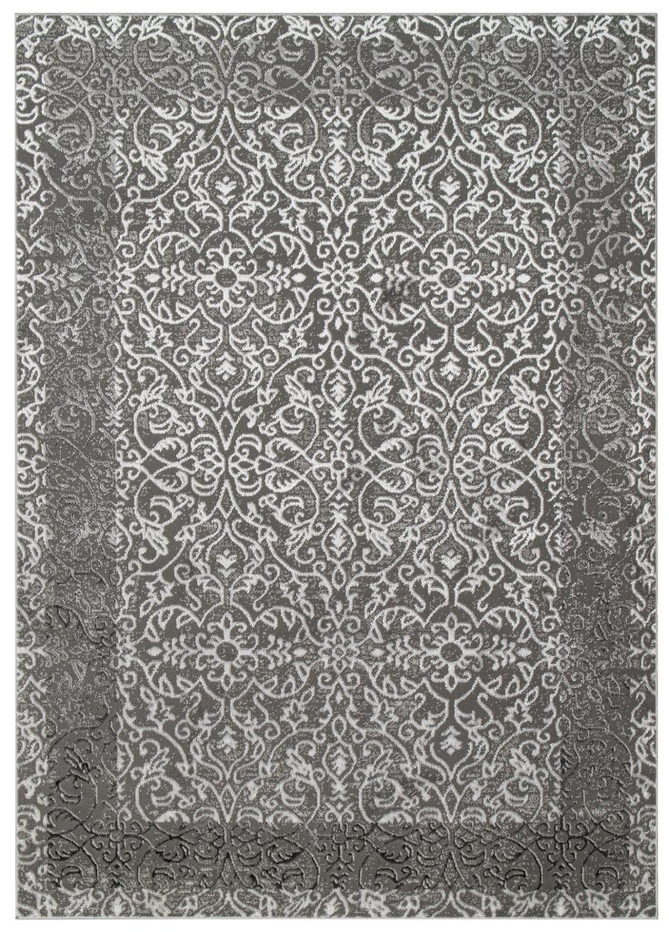 Tapis Ares Gris Foncé Ornamental Vintage
