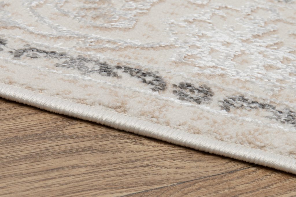 Tapis Ares Crème Gris Vintage Médaillon