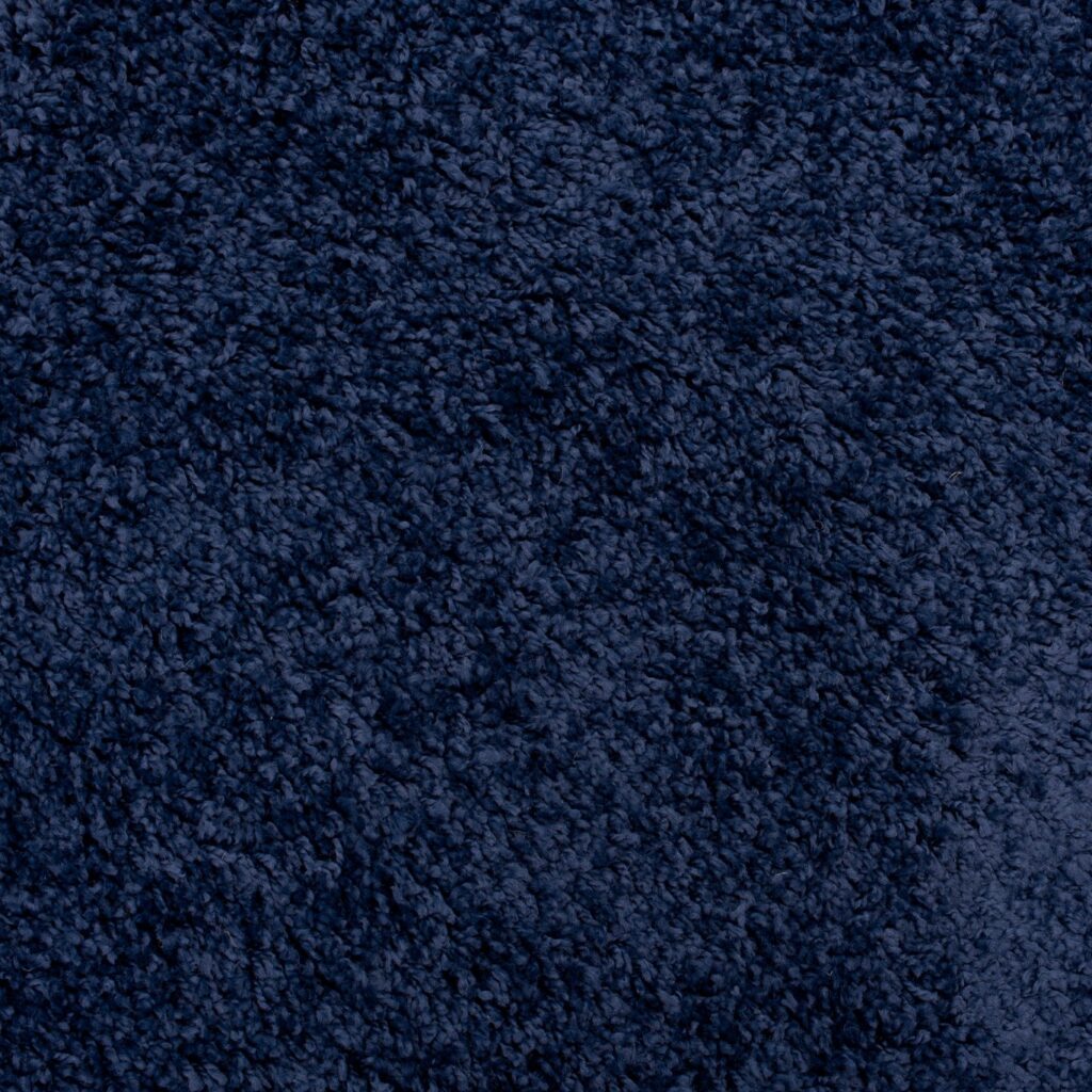 Tapis Essence Shaggy Poil Long Motif Uni Bleu Marine