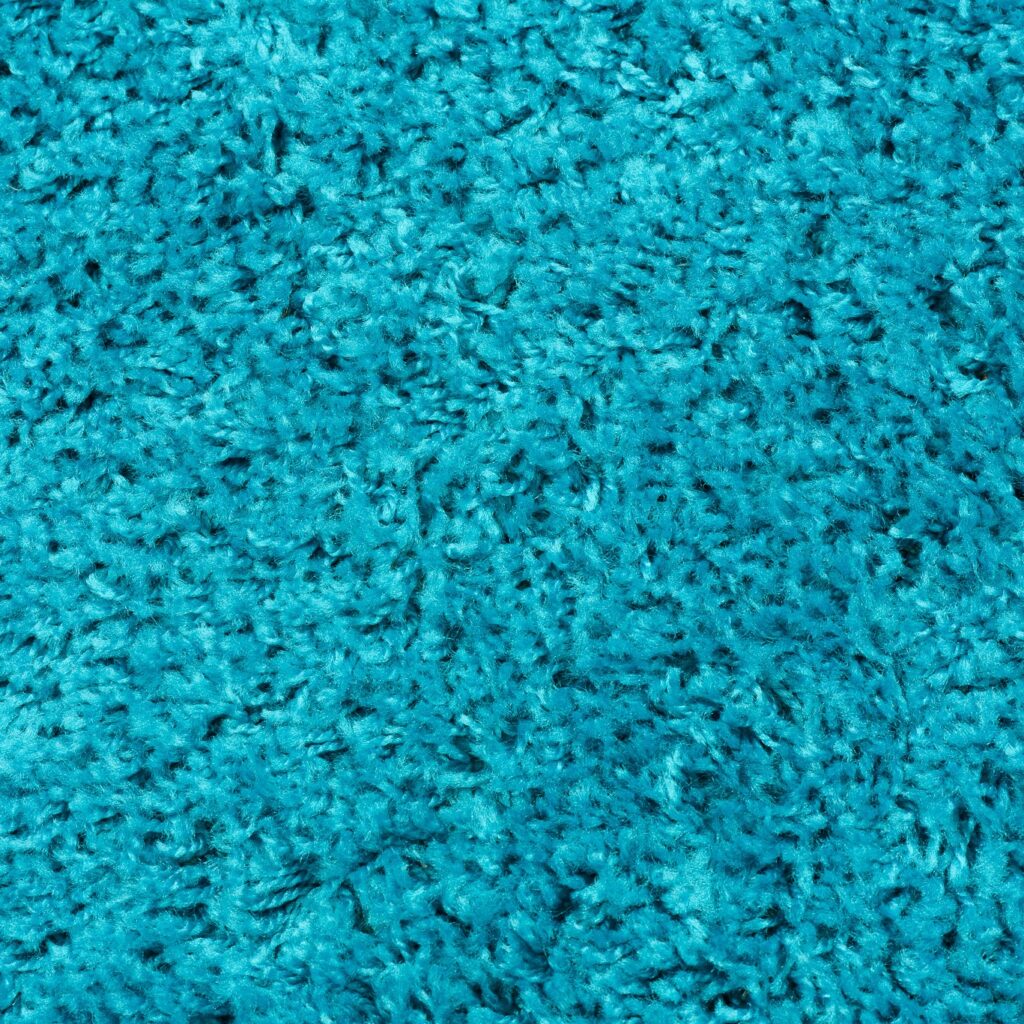 Tapis Essence Shaggy Poil Long Motif Uni Turquoise