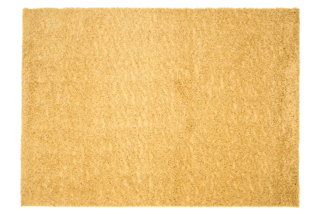 Tapis Essence Shaggy Poil Long Motif Uni Moutarde
