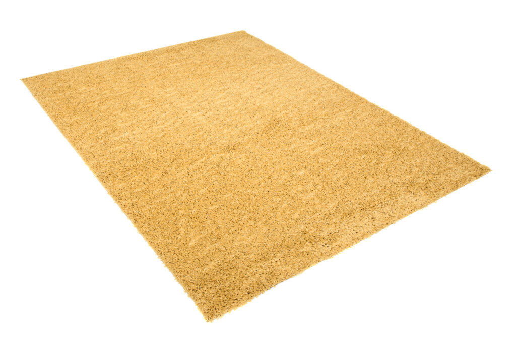 Tapis Essence Shaggy Poil Long Motif Uni Moutarde
