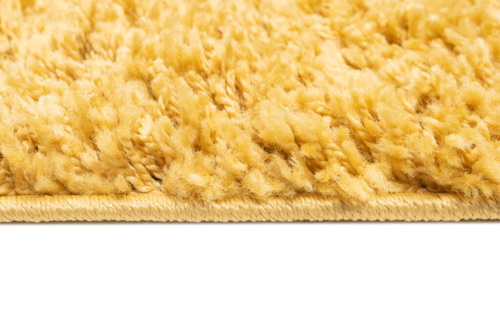 Tapis Essence Shaggy Poil Long Motif Uni Moutarde