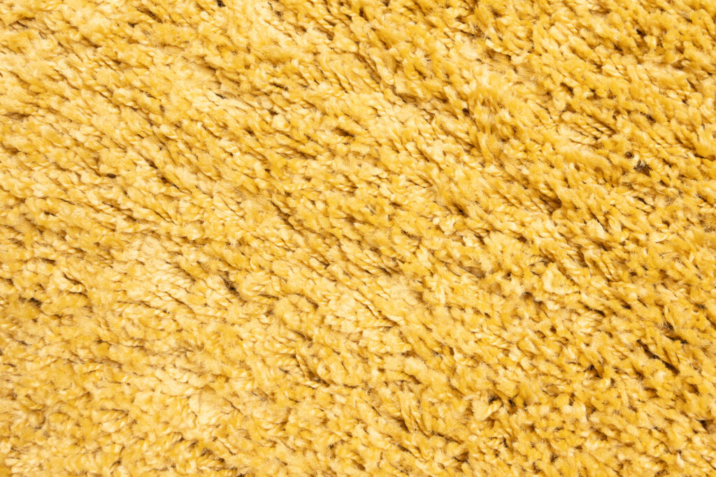 Tapis Essence Shaggy Poil Long Motif Uni Moutarde