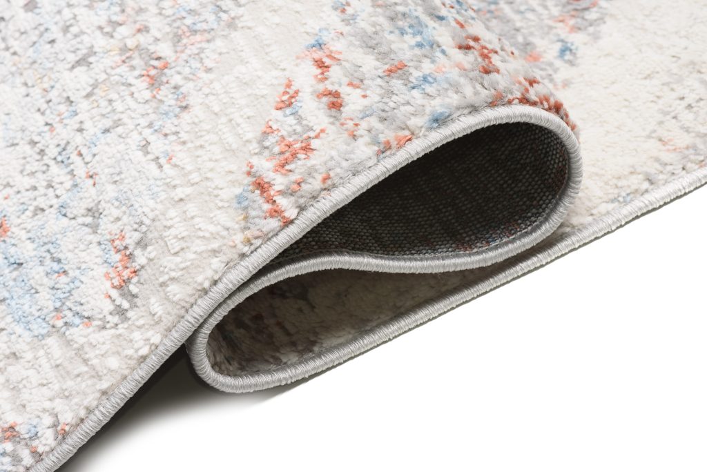 Tapis Valley Gris Saumon Géométrique Carreaux